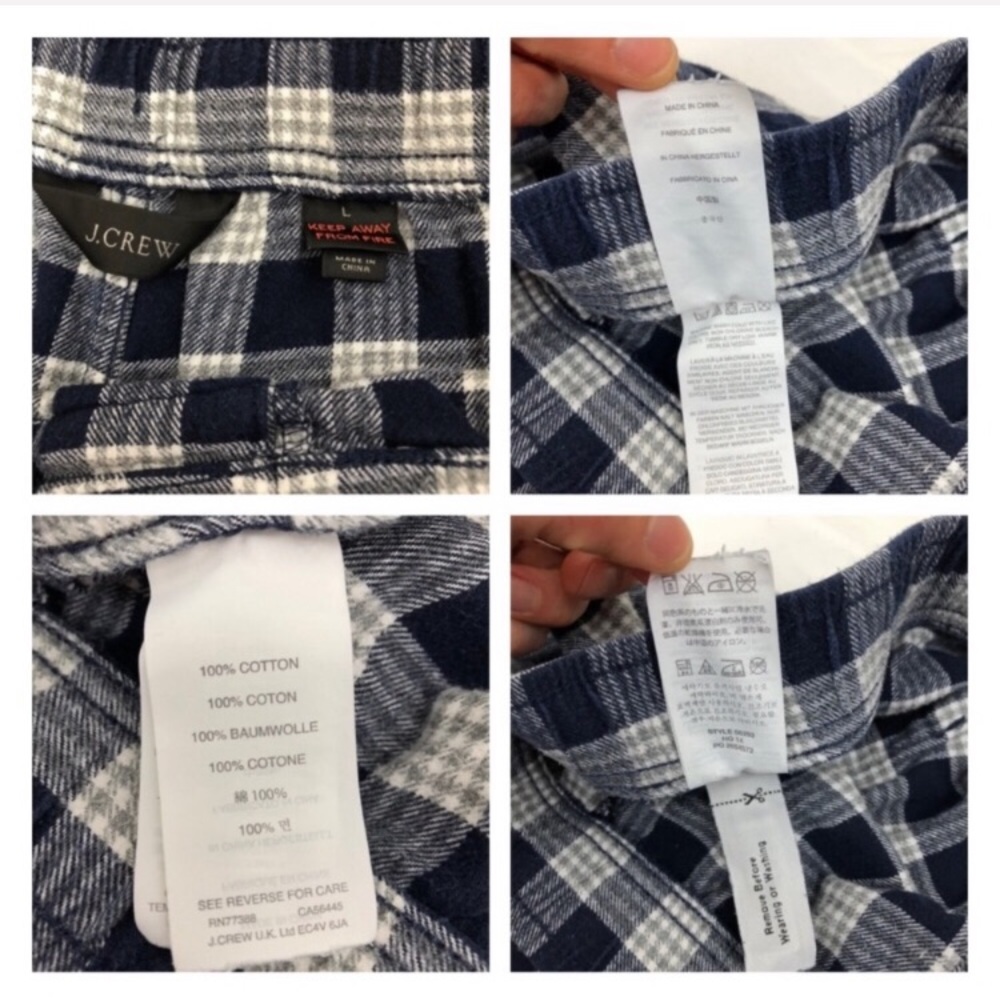Donated- J.Crew Pajama Pants Navy Plaid Large G167 - Picture 5 of 7